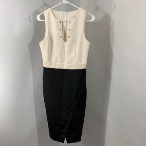 🔥creamy white and black body con dress